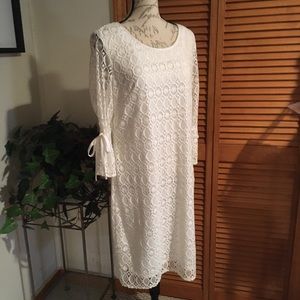 R & K Originals White Lace Summer Dress Size 16